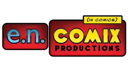 encomix productions header logo with stroke line