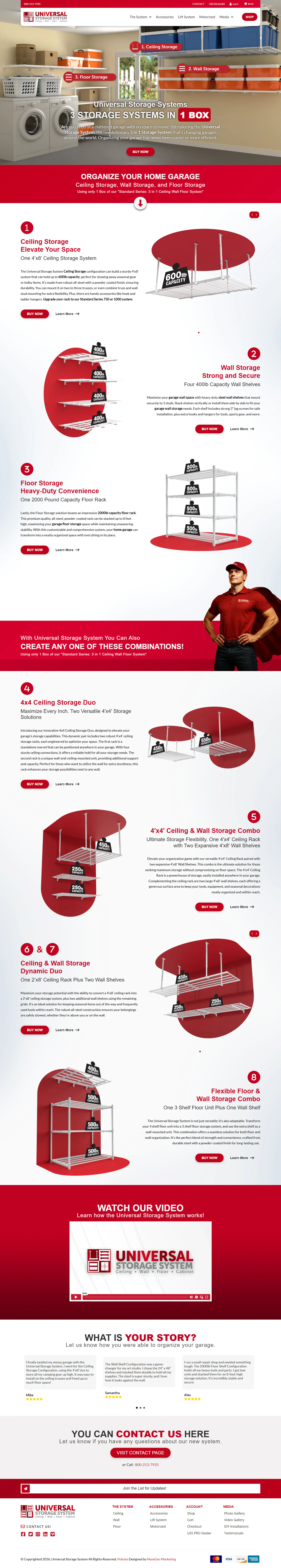 encomixprod webninja for hire Universal Storage System Your Garage 3 in 1 Organization [universalstoragesystem.com]