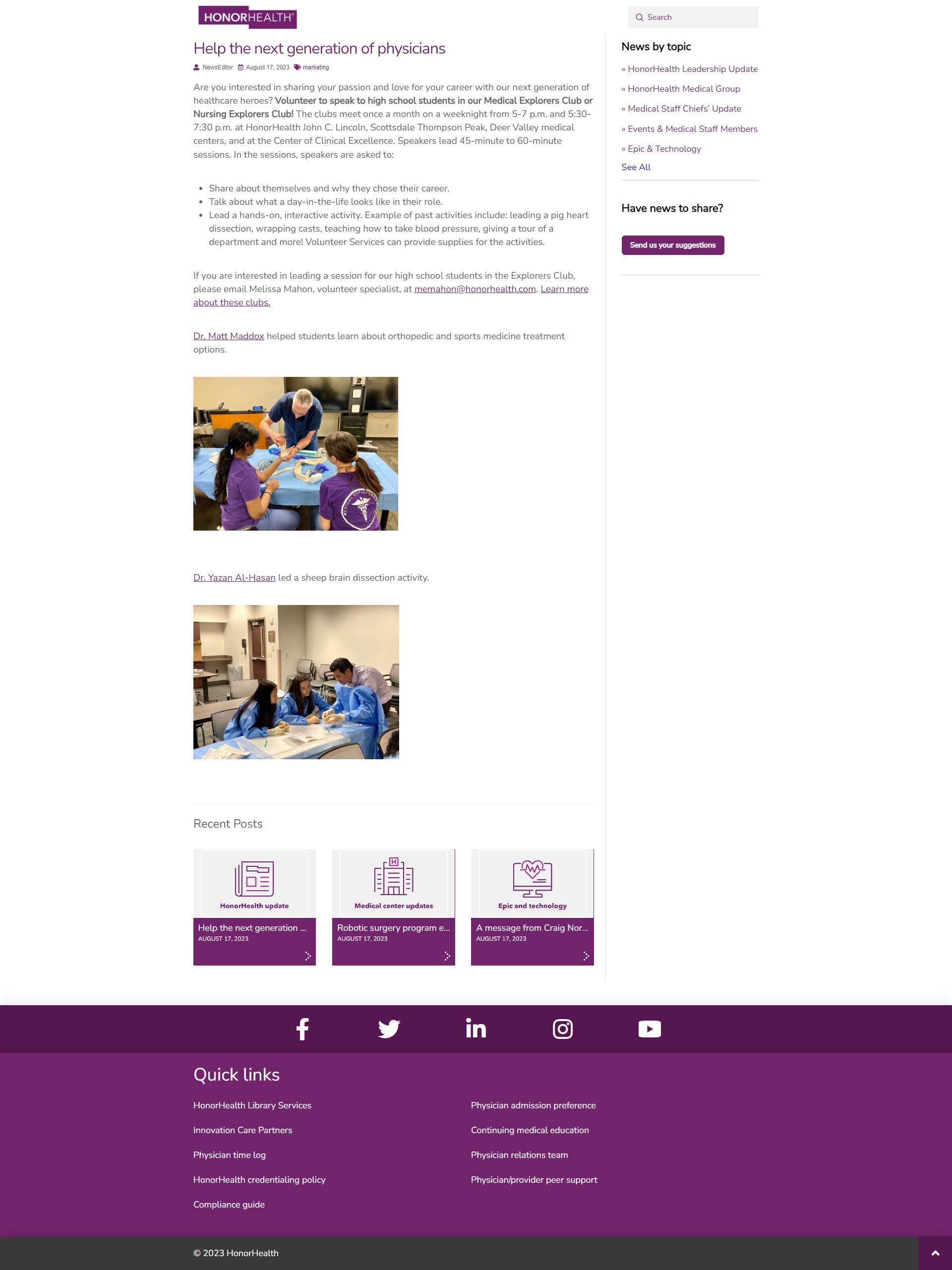 phoenix tempe encomix webninja full page website design honor health physicians 1