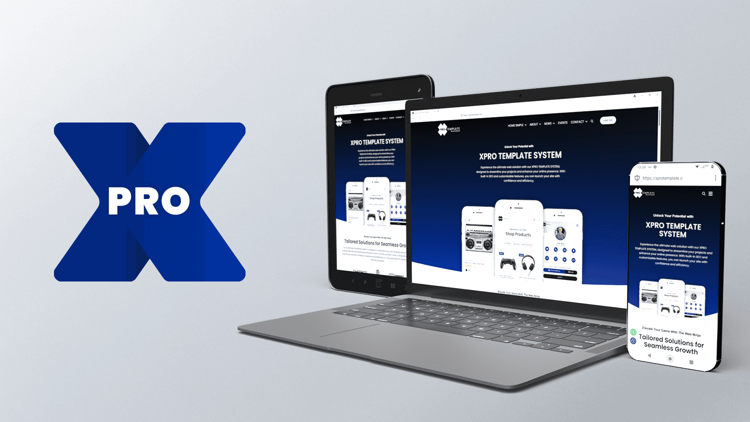 XPRO TEMPLATE SYSTEM responsive website designs for todays phone computers 1 - Encomix Productions & Webninja For Hire WordPress website design