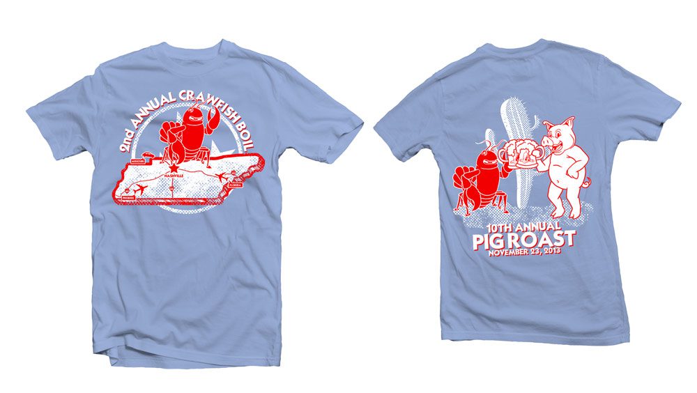 Crawfish & Pig Roast Shirt Designs | Graphic Design | Graphic, Print, Logo, and Website Design Solutions serving locally for Tempe Arizona and Phoenix Valley Cities