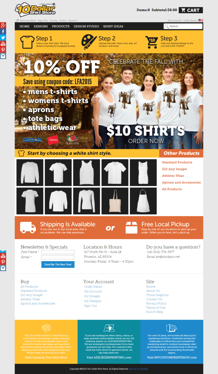 encomix webninja phoenix tempe 10 dollar shirt store newHomepageTDSS - 10 Dollar Shirt Store Logo & Website