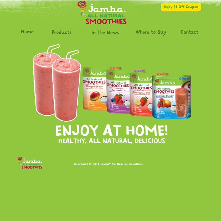 Jamba At Home Smoothies | Phoenix Website Design | Graphic, Print, Logo, and Website Design Solutions serving locally for Tempe Arizona and Phoenix Valley Cities