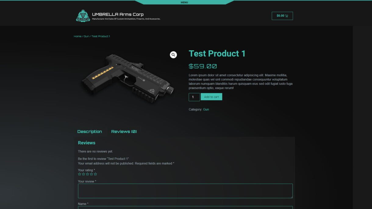phoenix tempe encomix webninja product pagewebsite design umbrella arms corp - Umbrell Arms WooCommerce
