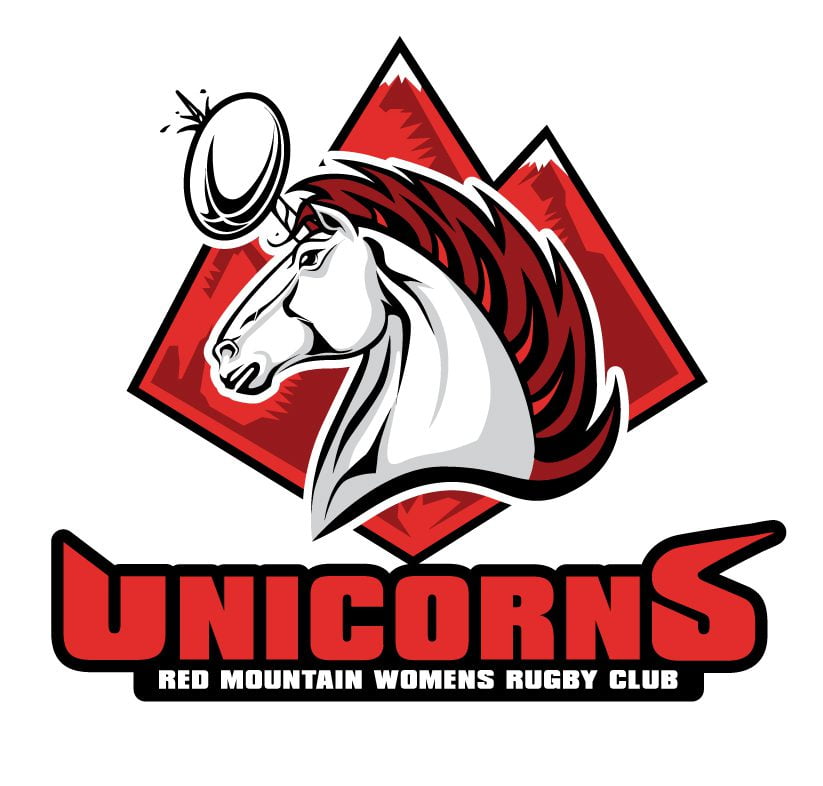redMountainRugby - Red Mountain Unicorns Logo Design