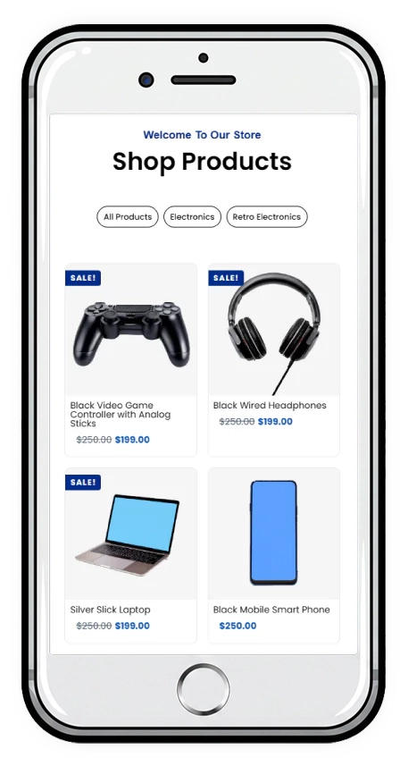 xprotemplate system mobile screenshot clean shop page
